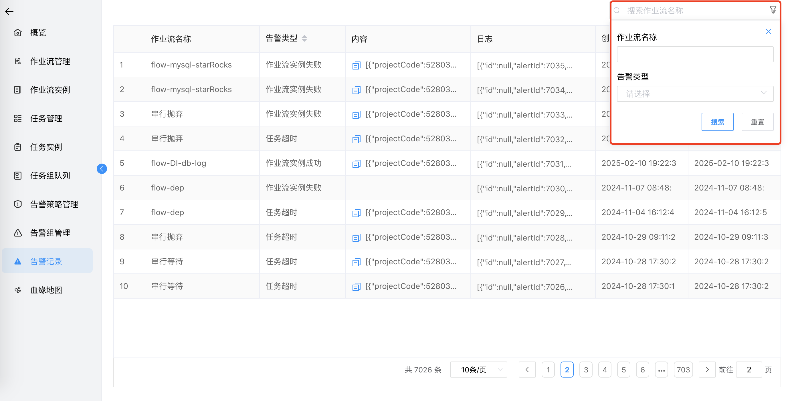 新增告警配置