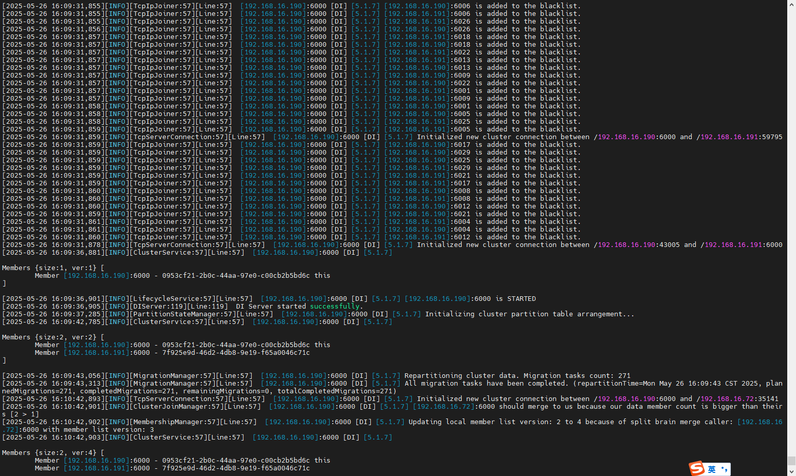 DI-cluster-log