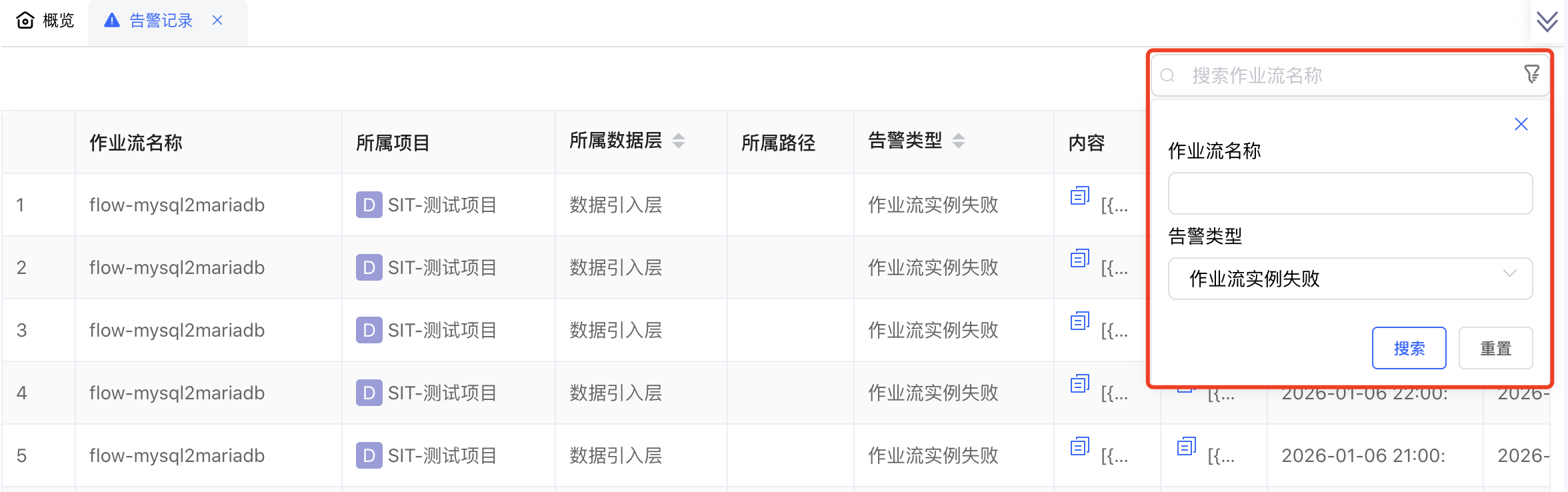 新增告警配置