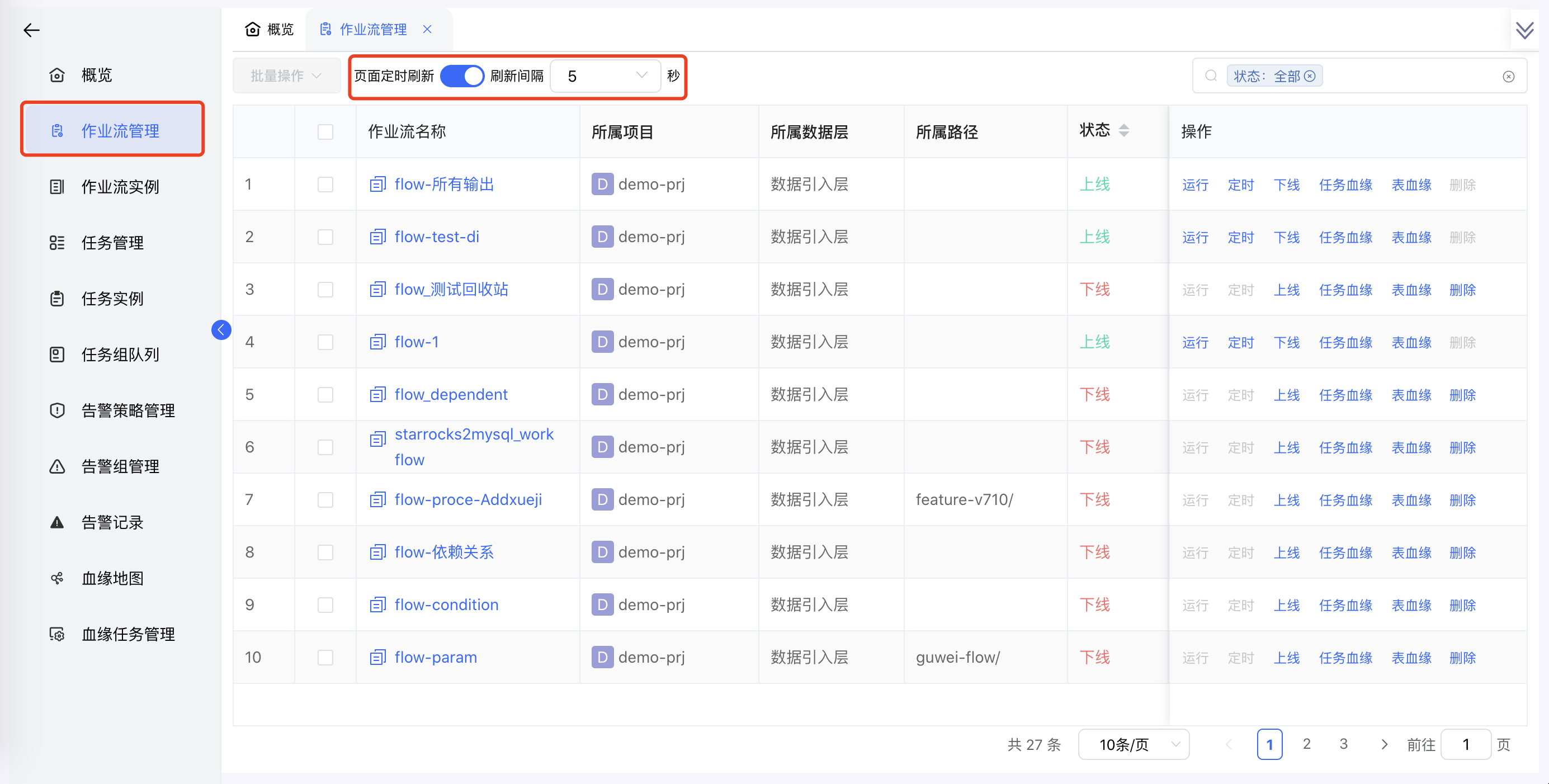 作业流管理